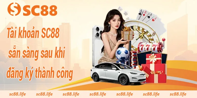 Tài khoản SC88 sẵn sàng sau khi đăng ký thành công